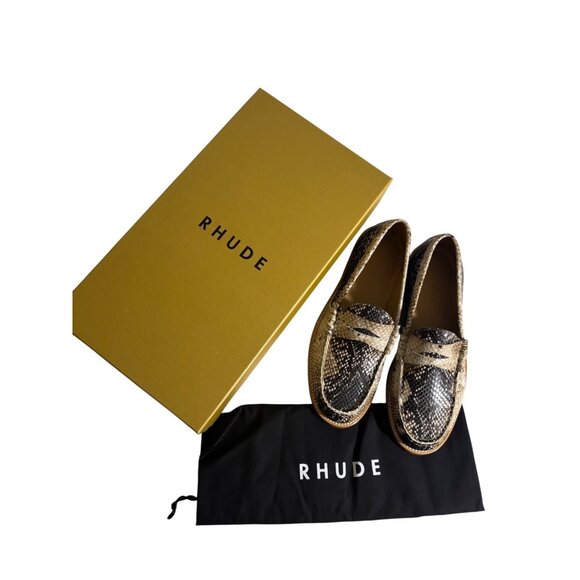Rhude Mens Snakeskin Loafers Size 9 - Picture 1 of 11